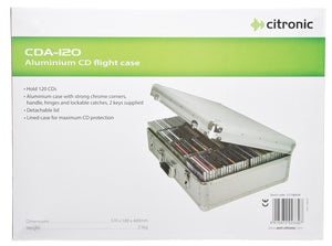 Citronic CDA:120 Aluminium CD Flight Case (Holds 120 CDs)