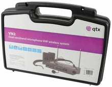Load image into Gallery viewer, QTX Dual Handheld VHF VH2 Pro Microphone System in Carry Case 173.8 + 174.8MHz