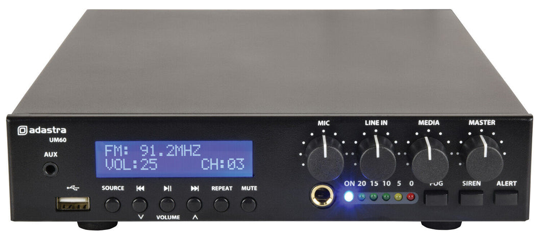 ADASTRA UM60 Compact 100V Mixer-Amp  with BT/FM/USB