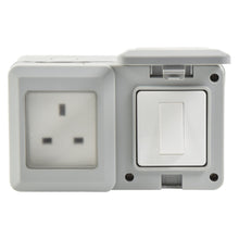 Load image into Gallery viewer, Weatherproof Outdoor Single Switch and Socket IP55 Rated