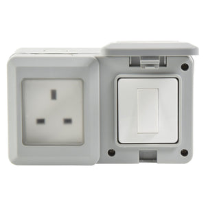 Weatherproof Outdoor Single Switch and Socket IP55 Rated