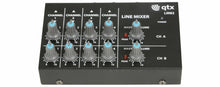 Load image into Gallery viewer, QTX LM82 4ch Stereo Mini Mixer Line Level Studio Karaoke DJ Recording