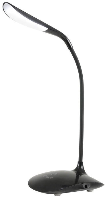 Lyyt Compact Black LED USB Desk Lamp Gooseneck Battery Touch Control