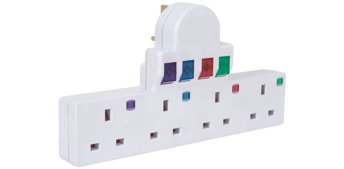 Mercury Plug-in 4 Way Mains Adaptor