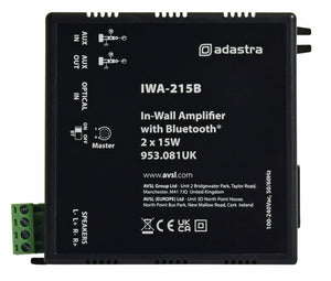 Adastra IWA215B In-wall Amplifier with Bluetooth 2 x 15W