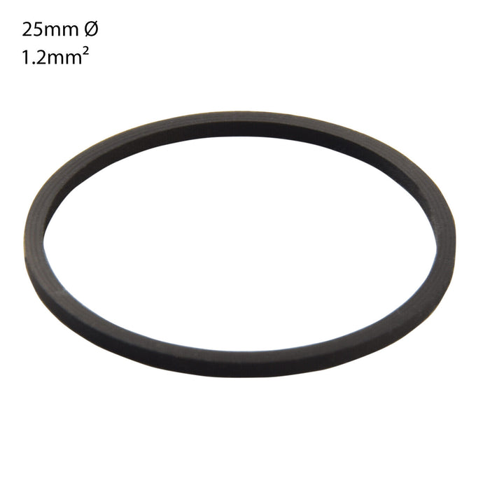 AUDIO/CASSETTE SQUARE SECTION DRIVE BELT. 25mm x 1.2mm (1 BELT)