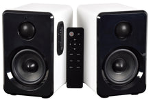 Load image into Gallery viewer, Active Bluetooth Bookshelf Speakers USB SD Input Remote Control White