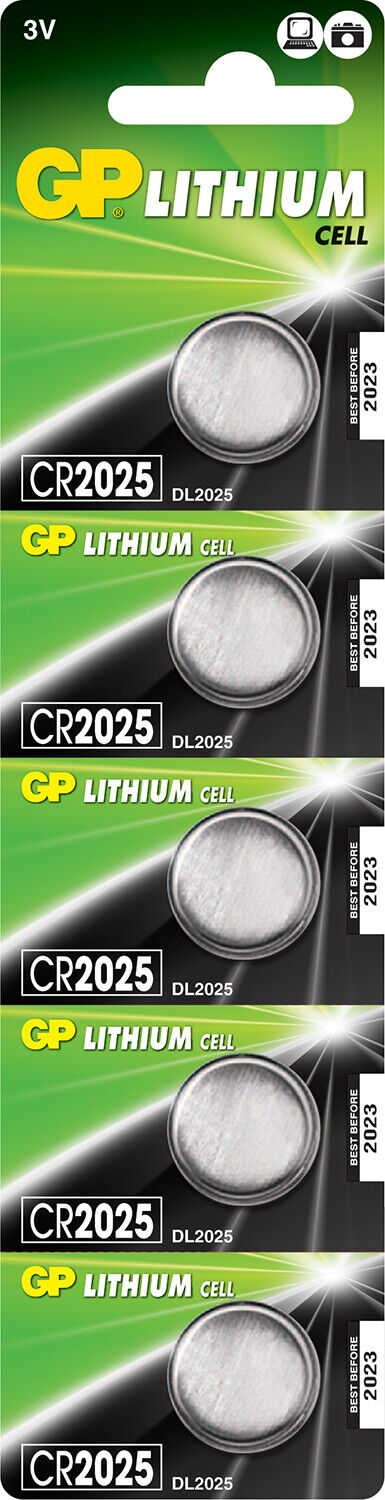 5 x GP CR2025 3V Lithium Coin  Button Cell Battery