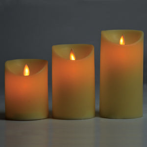 Set of 3 Dancing Flame LED Candles with Remote Control