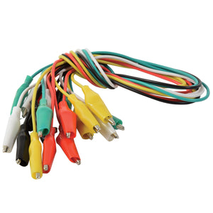 Crocodile Test Leads Clamps Wire With Aligator Clips Coloured Cable Wire x 10