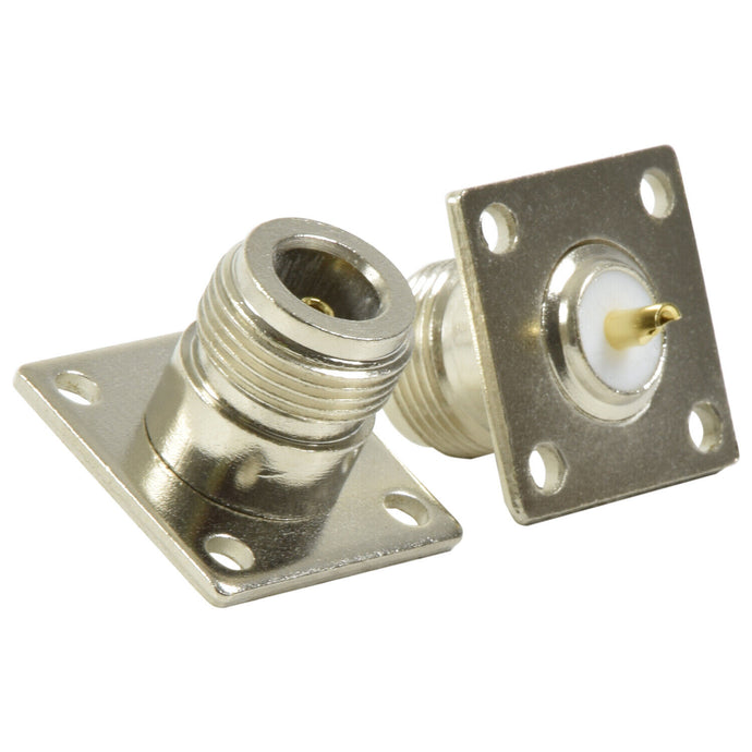 N Type Female Chassis Socket Panel Mount Square Flange Four Mounting Holes