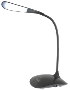 Lyyt Compact Black LED USB Desk Lamp Gooseneck Battery Touch Control