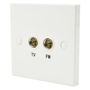 Twin Coaxial Diplexer Outlet For TV/FM