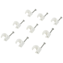 Load image into Gallery viewer, RG6 CT100 TV SATELLITE CABLE COAX CLIPS WHITE X 50