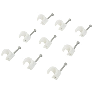 RG6 CT100 TV SATELLITE CABLE COAX CLIPS WHITE X 50