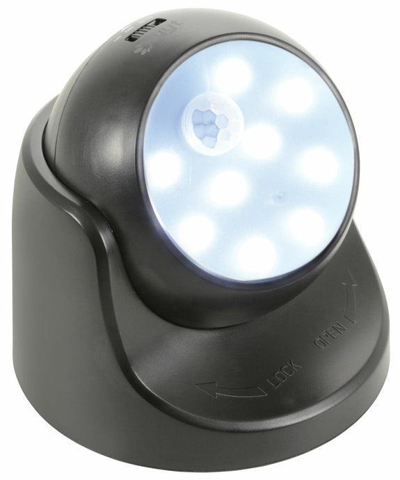 lyyt Wireless LED Motion Sensor 360° Rotating IP44 Black