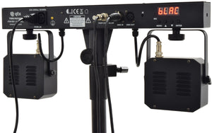 QTX Stereo Twin Par Bar 4 Lights + Remotes Bags Stands