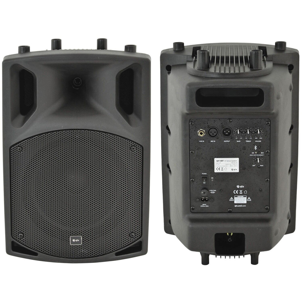 QTX QX10BT 300W Active Powered Portable PA Speaker with Bluetooth