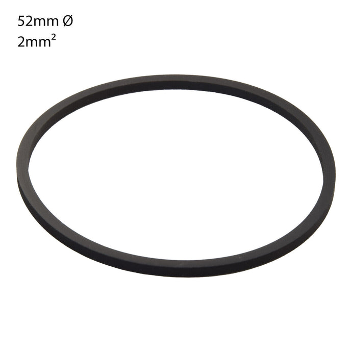 AUDIO/CASSETTE SQUARE SECTION DRIVE BELT. 52mm x 2mm (1 BELT)