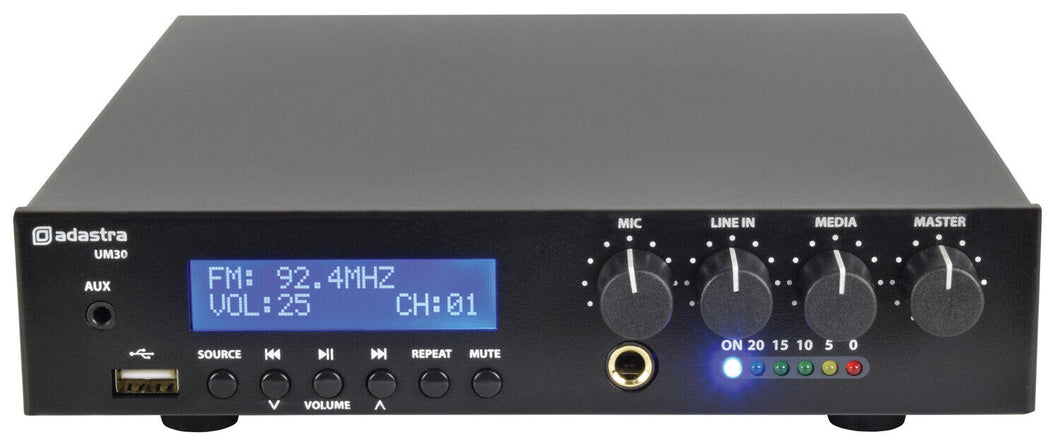 ADASTRA UM30 Compact 100V Mixer-Amp  with BT/FM/USB