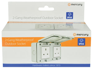 Weatherproof 2 Gang Outdoor Socket IP55 Rated