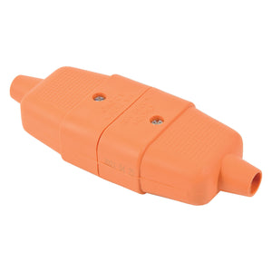 2 Pin In-Line Rubber Connector 10A Orange Lawnmower Strimmer Garden Power Tools