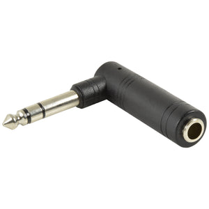 Adaptor Right Angle 6.3mm Stereo Jack Plug – 6.3mm Stereo Jack Socket