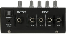 Load image into Gallery viewer, QTX 4 Channel Mini Mono Microphone Mixer
