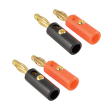 Load image into Gallery viewer, 4mm Banana Plugs. 2 x black 2 x Red