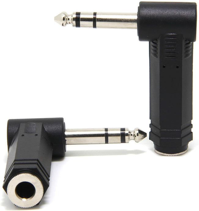 Adaptor Right Angle 6.3mm Stereo Jack Plug – 6.3mm Stereo Jack Socket