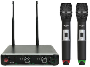 Chord SU20 Dual UHF Handheld Microphone Set Red + Green
