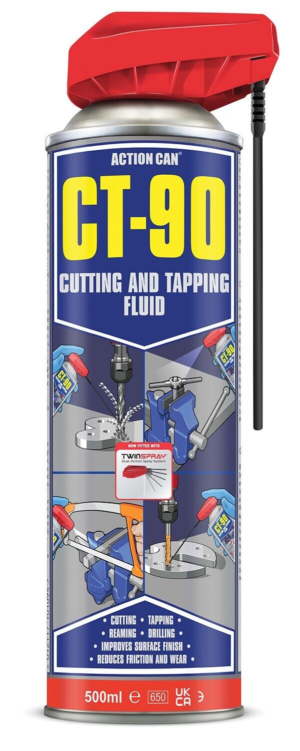 CT-90 Cutting & Tapping Fluid Twin Spray 500ml 4-in-1 Metal Cutting Lubricant