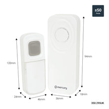 Load image into Gallery viewer, Mercury Wireless Waterproof Doorbell with Portable Chime