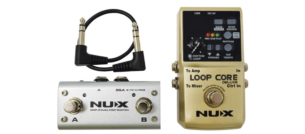 NUX NU-X Loop Core Deluxe 24-bit Looper Pedal Bundle