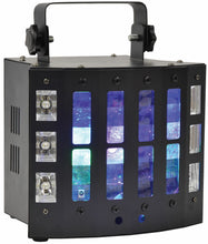 Load image into Gallery viewer, QTX Surge 4-in-1 LED + Laser Effect DJ Lighting Disco Strobe Derby inc Remote