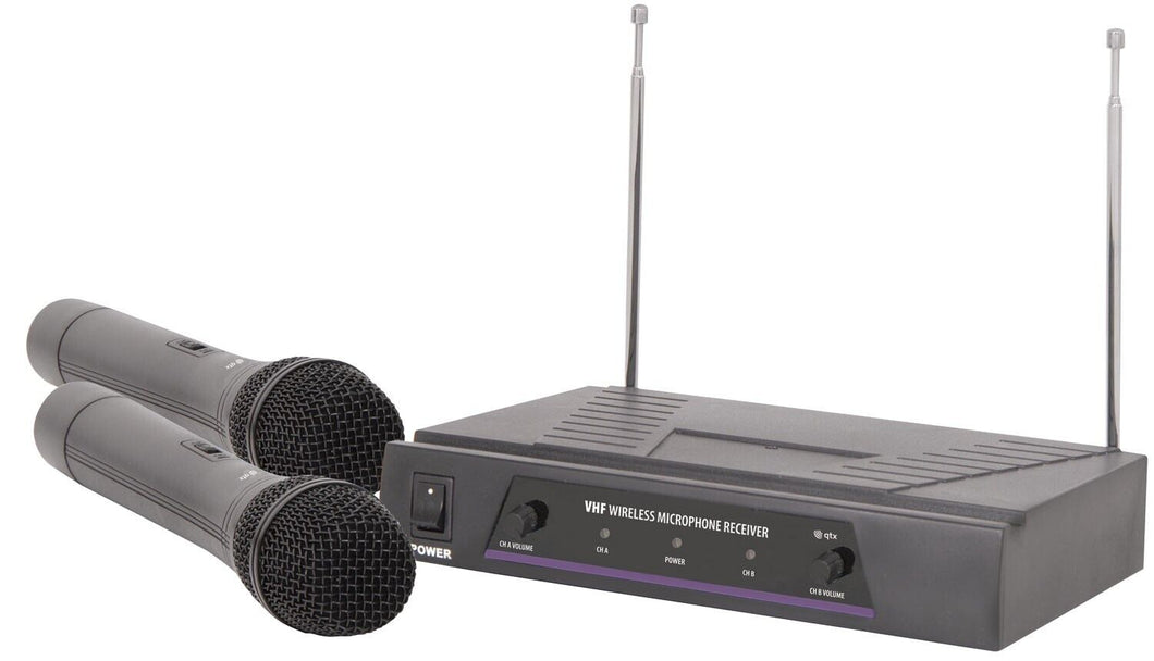 QTX VHF dual handheld wireless system - 173.8 + 174.8MHz
