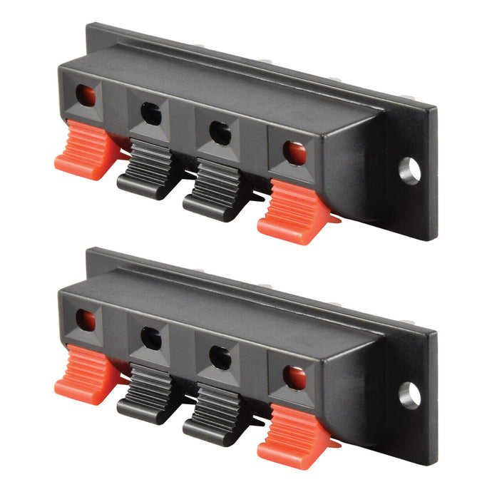 LOUDSPEAKER SPRUNG TERMINAL PLATE 4 WAY. ( X 2 PLATES)