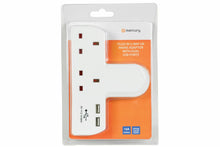 Load image into Gallery viewer, 2 Way UK Mains Adaptor with Dual USB Ports