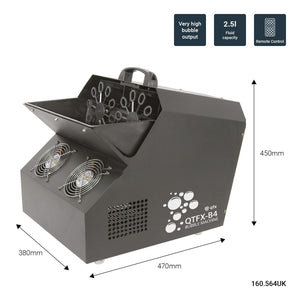 QTX QTFX-B4 Professional Bubble Machine High Volume Twin Output + Remote Control