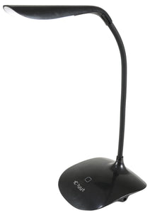 Lyyt Compact Black LED USB Desk Lamp Gooseneck Battery Touch Control