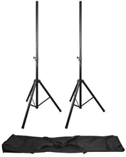 Load image into Gallery viewer, 2 x QTX Heavy Duty Steel Speaker Stand Kit with Bag