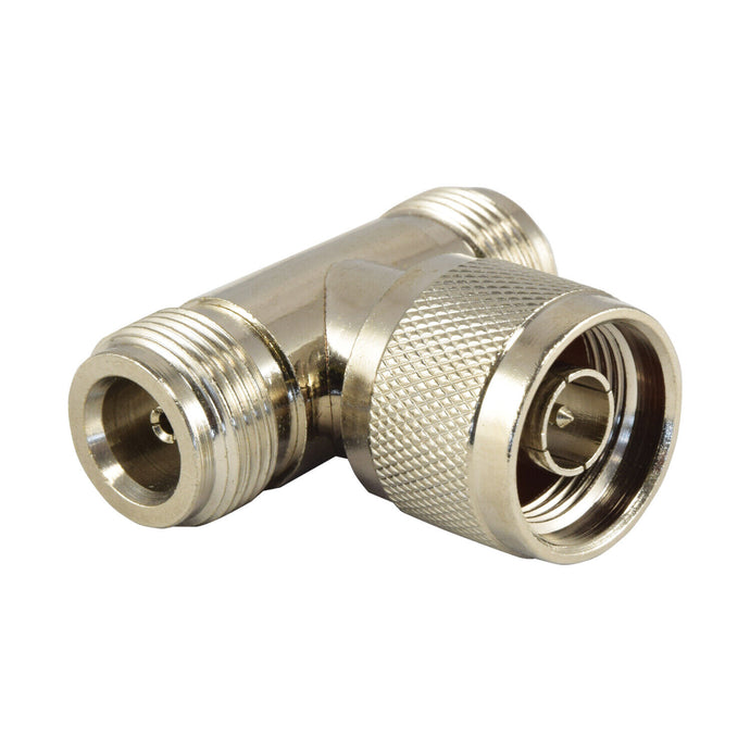 N TYPE SPLITTER/ T PIECE. 1 MALE TO 2X FEMALE (1 piece)