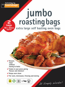 Jumbo Turkey Chicken Roasting Bag x2 Oven Microwave 50 x 60cm