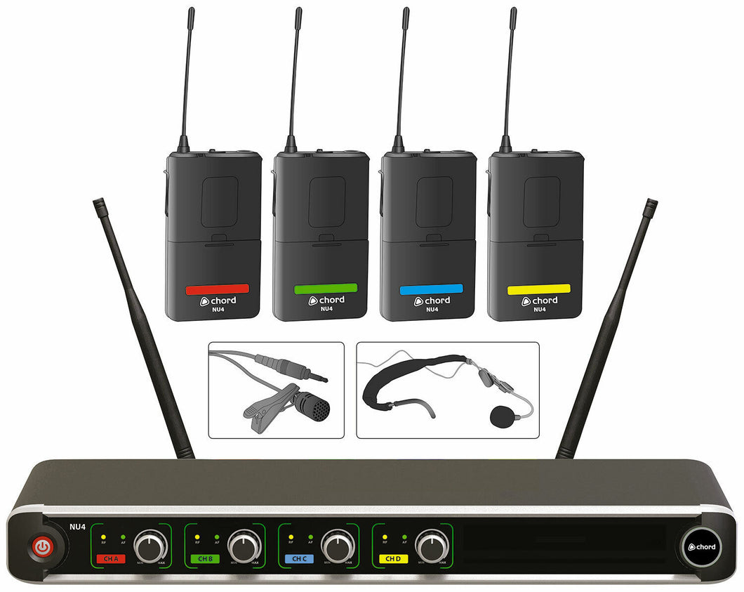 Chord NU4-N Quad UHF System-Neck/Lapel