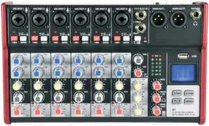 Citronic CSM-8 Mixer with USB / Bluetooth Player