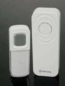 Mercury Wireless Waterproof Doorbell with Portable Chime