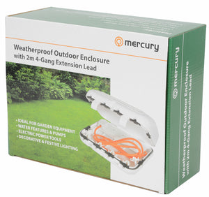 Weatherproof Outdoor Enclosure with 4-Gang 2m Extension Lead