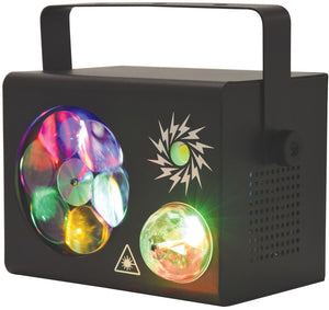 QTX Gobo Fireflash 4-in-1 LED & Laser Effect DJ Lighting Disco