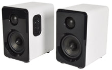 Load image into Gallery viewer, Active Bluetooth Bookshelf Speakers USB SD Input Remote Control White