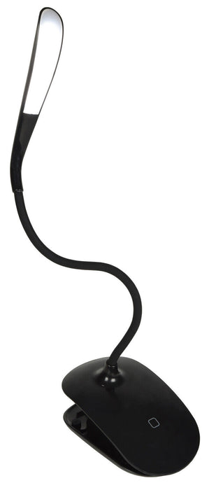 LED USB Clip On or Free-Standing Desk Lamp touch control, 3 settings Black